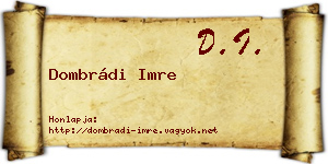 Dombrádi Imre névjegykártya